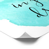 Mint Aqua Waterverf Geloof in je dromen Poster (Hoek)