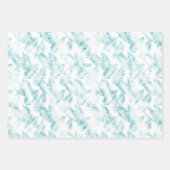 Mint Aqua White Tropical Beach Bladeren Inpakpapier Vel (Voorkant 3)