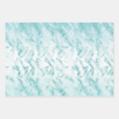 Mint Aqua White Tropical Beach Bladeren Inpakpapier Vel (Voorkant)