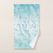 Mint Aqua White Tropical Leaves     Bad Handdoek (Handdoek)