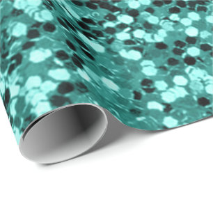 Mint Aquatic Tiffany Sequin Glitter Shiny Effect Cadeaupapier