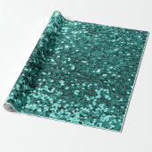 Mint aquatisch water Sequin Glitter glanzend effec Cadeaupapier (Uitgerold)