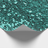 Mint aquatisch water Sequin Glitter glanzend effec Cadeaupapier (Hoek)