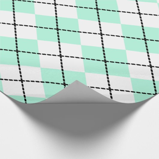 Mint Argyle Wrapping Paper Cadeaupapier (Hoek)