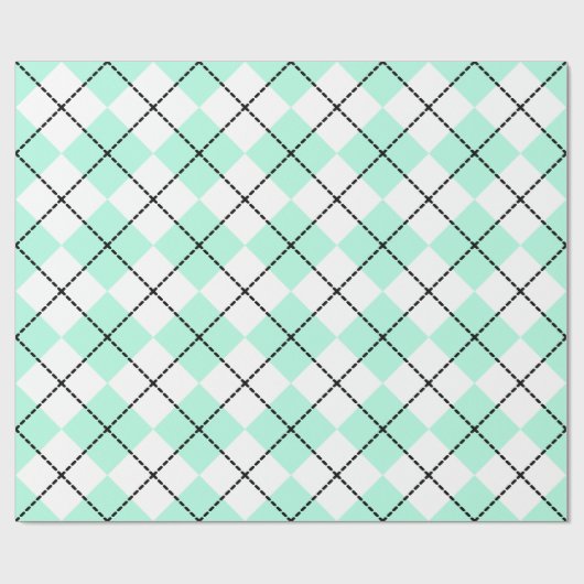 Mint Argyle Wrapping Paper Cadeaupapier (Vlak)