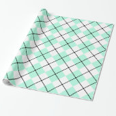 Mint Argyle Wrapping Paper Cadeaupapier (Uitgerold)