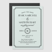  Mint Art Deco Save the Date (Voorkant / Achterkant)