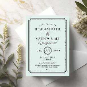  Mint Art Deco Save the Date