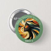 Mint Art Deco viert Internationale Vrouwendag Ronde Button 5,7 Cm (Voorkant /achterkant)