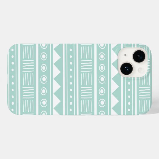 Mint Aztec Tribal Pattern Case-Mate iPhone Case (Achterkant (horizontaal))