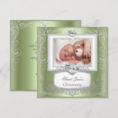 Mint Baby Girl of Boy Christening Baptism Cross Aankondiging (Voorkant / Achterkant)