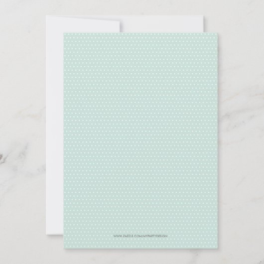 Mint Baby shower uitnodiging, waslijn thema Kaart (Achterkant)