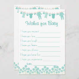 Mint Baby shower wenst Baby Kaart