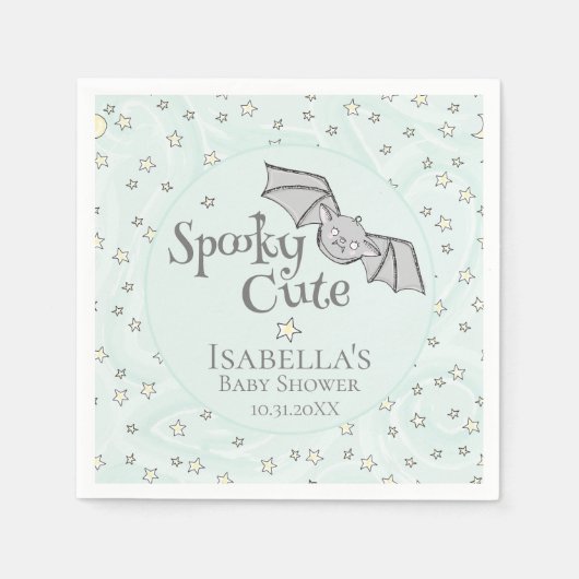 Mint Batty, Stars & Moons Spooky Schattige Servet (Voorkant)