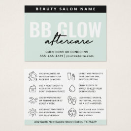 Mint BB Glow Facial After Care Instruction Kaart