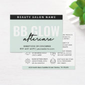 Mint BB Glow Facial After Care Instruction Kaart (Bureau)