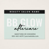 Mint BB Glow Facial After Care Instruction Kaart (Voorkant)