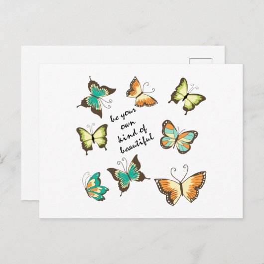 Mint Be Your Own Beautiful Butterflies Briefkaart (Voorkant / Achterkant)