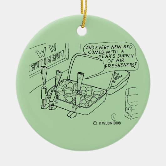 Mint Bed Keramisch Ornament (Voorkant)