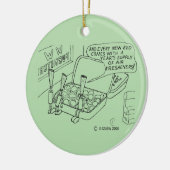 Mint Bed Keramisch Ornament (Links)