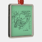 Mint Bed Metalen Ornament (Rechts)