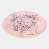 Mint Bed Oval Sticker (Voorkant)