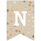 Mint Beige Faux Gold Glitter Stippen gefeliciteerd Vlaggetjes (Derde vlag)