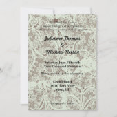 Mint Beige Faux Lace Floral Wedding Kaart (Voorkant)