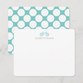 Mint Bicycle en grote Stippen Opmerkingskaarten Notitiekaartje (Voorkant / Achterkant)