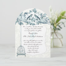 Mint Bird Cage Oak  Birds Scroll Wedding