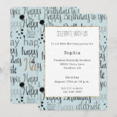 Mint Birthday Celebration Balloons Confetti Kaart (Voorkant / Achterkant)