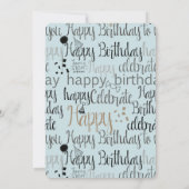 Mint Birthday Celebration Balloons Confetti Kaart (Achterkant)