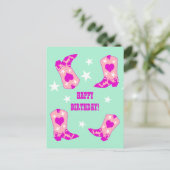 Mint Birthday Mint Westerne Boots Modern Women Cow Briefkaart (Staand voorkant)