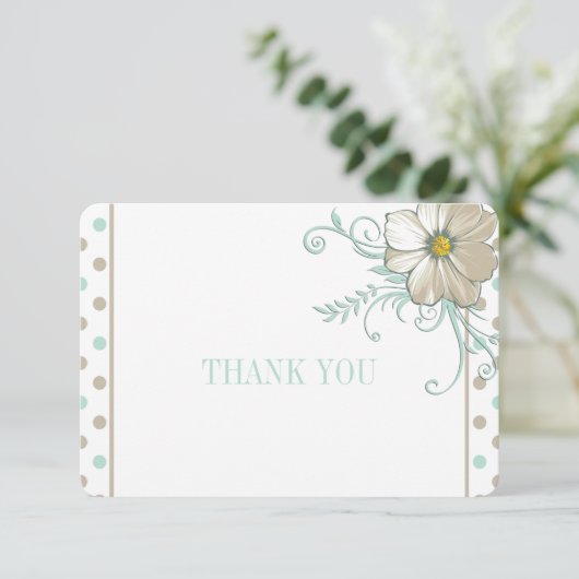 MINT BISQUE STIPPEN STREPEN Dank u kaart (Staand voorkant)