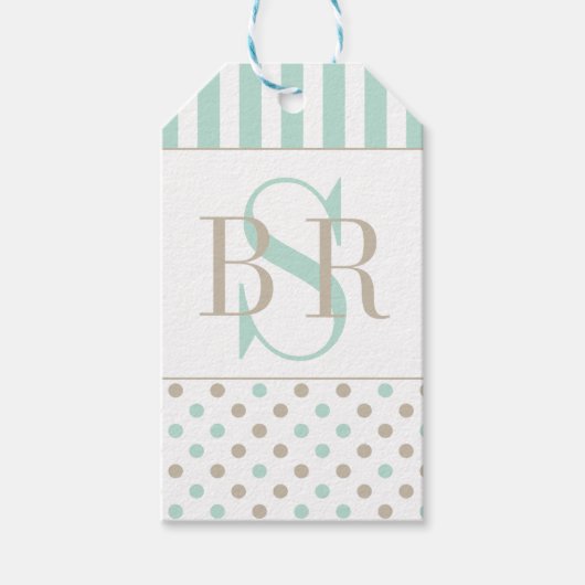MINT BISQUE STIPPEN STREPEN Gift Labels Cadeaulabel (Voorkant)