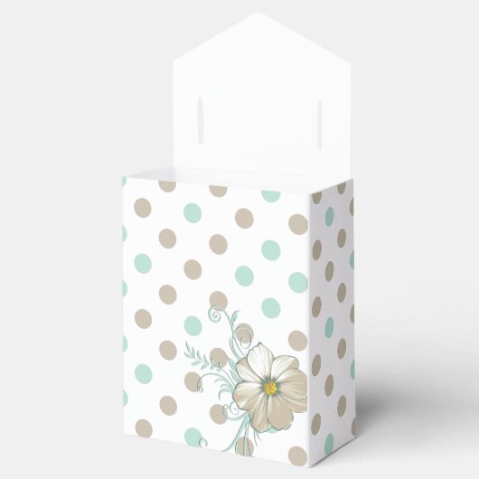 MINT BISQUE STIPPEN STREPEN Monogrammed Favoriet D Bedankdoosjes (Geopend)