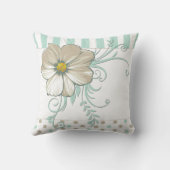 MINT BISQUE STIPPEN STREPEN Monogrammed Kussen (Achterkant)