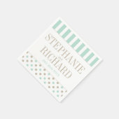 MINT BISQUE STIPPEN STREPEN PAPIEREN SERVETTEN (Hoek)