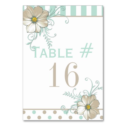 MINT BISQUE STIPPEN STREPEN Tabel Kaart (Voorkant)