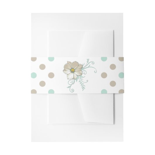 MINT BISQUE STIPPEN STRIPES Belly Band Uitnodigingen Wikkel (Voorkant Voorbeeld)