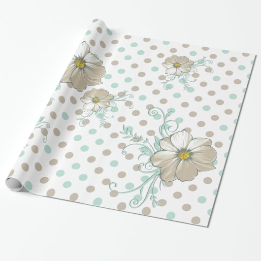 MINT BISQUE STIPPEN STRIPES CADEAUVERPAKKING CADEAUPAPIER (Uitgerold)