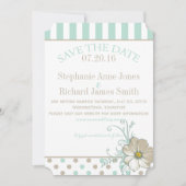 MINT BISQUE STIPPEN STRIPES Save the Date Kaart (Voorkant)