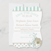 MINT BISQUE STIPPEN STRIPES Save the Date
