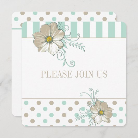 MINT BISQUE STIPPEN STRIPES Weddenschap Kaart (Voorkant / Achterkant)