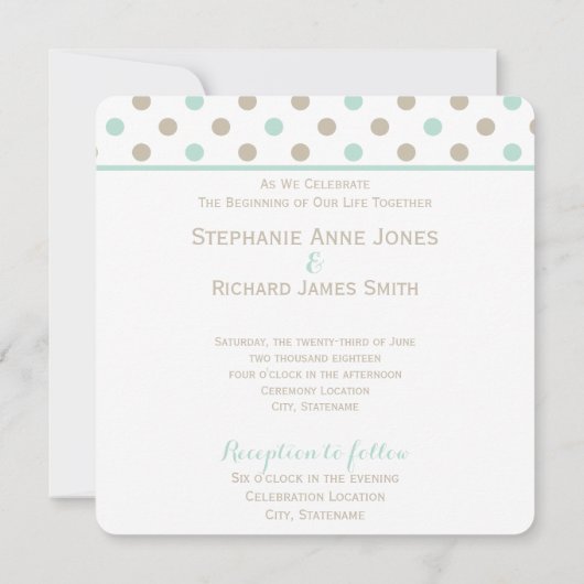 MINT BISQUE STIPPEN STRIPES Weddenschap Kaart (Achterkant)