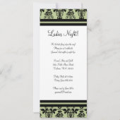 Mint & Black Damask Bachelorette Party Invitation Kaart (Achterkant)