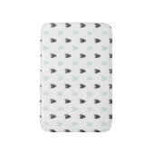 Mint & Black Hearts Doodles Patroon Badmat (Voorkant Verticaal)