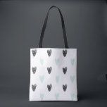 Mint & Black Hearts Doodles Pattern Canvas tas<br><div class="desc">Schattigee en moderne all-over-all print canvas tas met munt- en zwarte hartenpatroon en moderne kalligrafie. Dit is een mooi cadeau voor de tiener.</div>