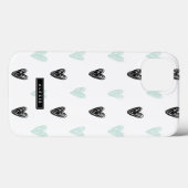 Mint & Black Hearts Patroon Gepersonaliseerde iPad Case-Mate iPhone Case (Achterkant (horizontaal))