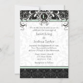 Mint Black Monogram Magnetic Wedding Invitation Magnetische Uitnodiging (Voorkant)